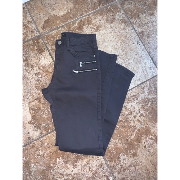 Zara Skinny Jeans with zippers Washed Black - Picture 3 of 7